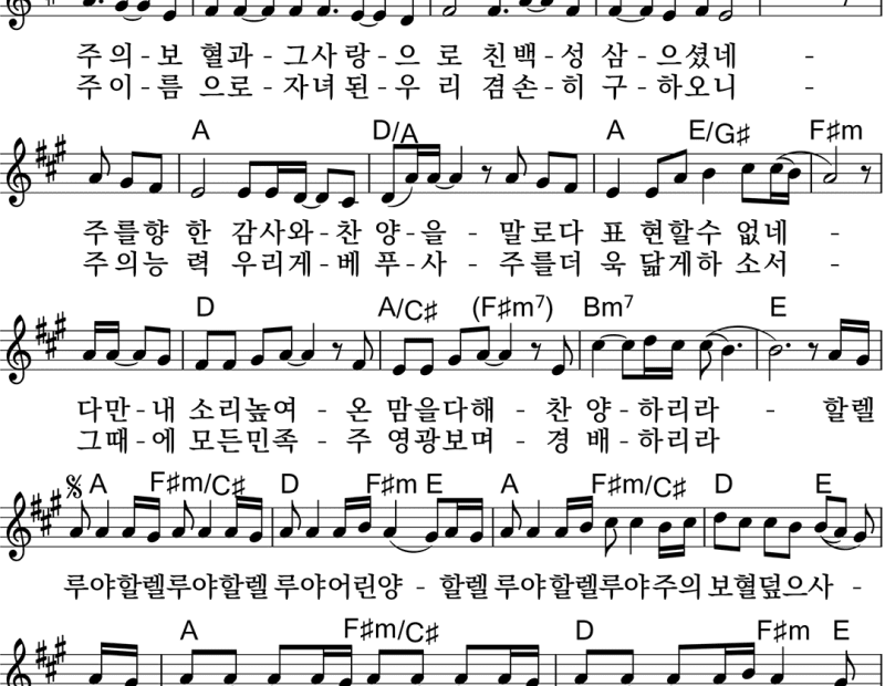 모든 민족과 방언들 가운데 - 악보 - A키