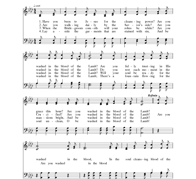 Are You Washed in the Blood - Ab Key