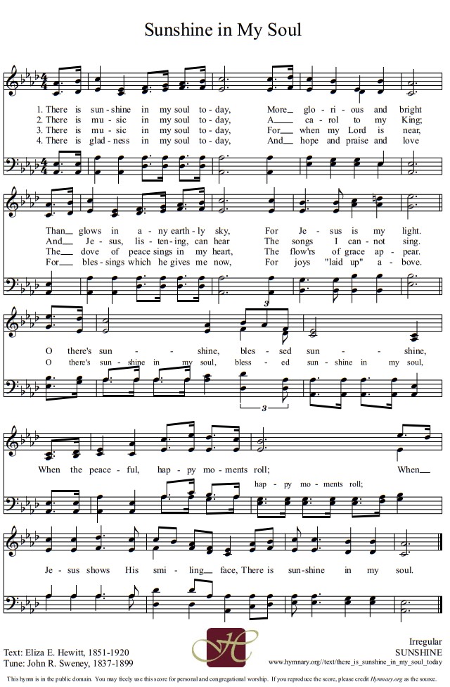Sunshine in My Soul - Ab Key