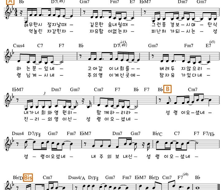 성령이 오셨네 Bb